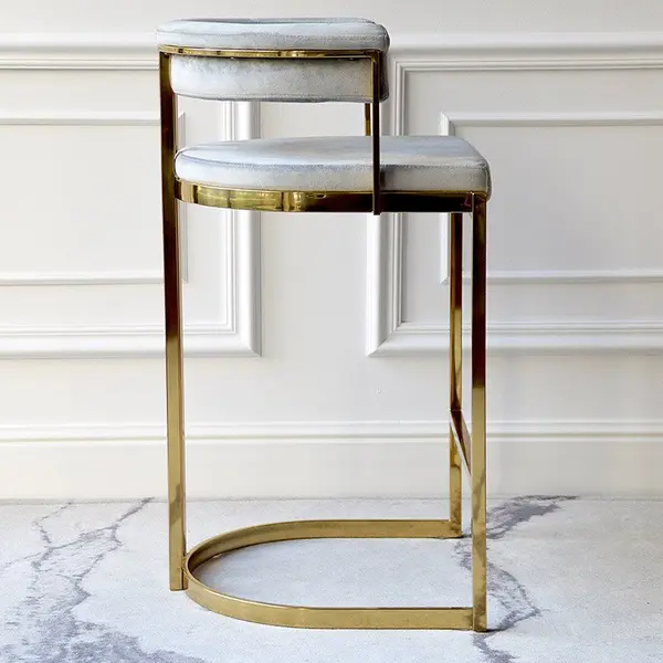 Hoker nowoczesny glamour do jadalni, barku, wyspy złoty szary MARCO OUTLET