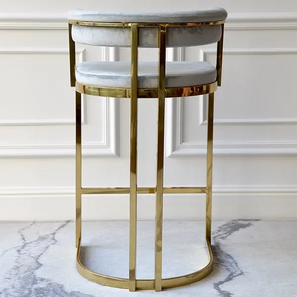 Hoker nowoczesny glamour do jadalni, barku, wyspy złoty szary MARCO OUTLET