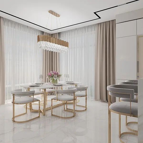 Hoker nowoczesny glamour do jadalni, barku, wyspy złoty szary MARCO OUTLET