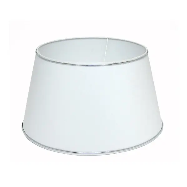 Abażur biały ze srebrną lamówką M 35 cm