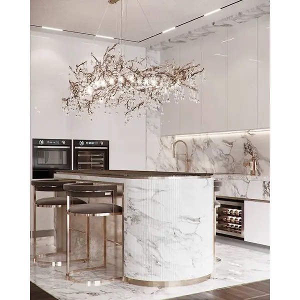 Hoker nowoczesny glamour do jadalni, barku, wyspy złoty szary MARCO OUTLET