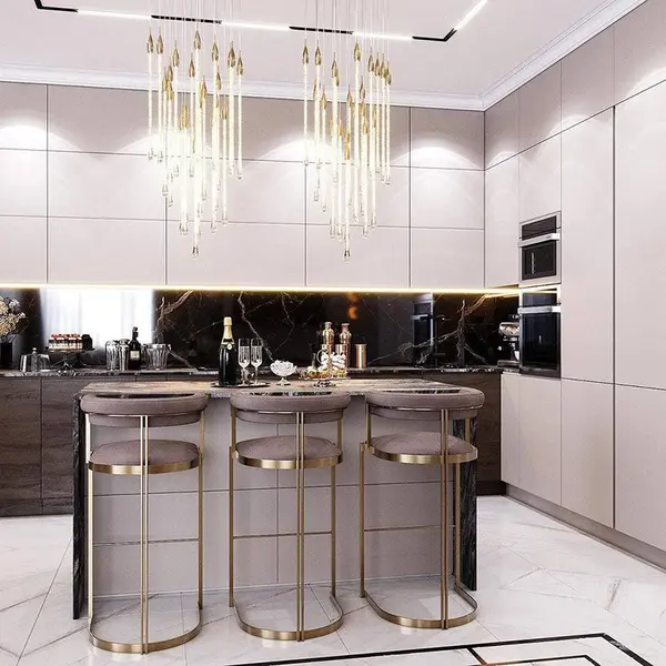 Hoker nowoczesny glamour do jadalni, barku, wyspy złoty szary MARCO OUTLET