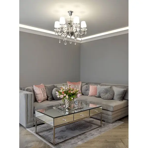 Aksamitny narożnik złoty, srebrny z funkcją spania nowoczesna kanapa narożna NERO