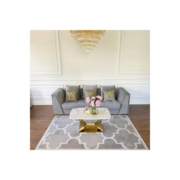 Modern Moroccan clover rug, gray MAROC