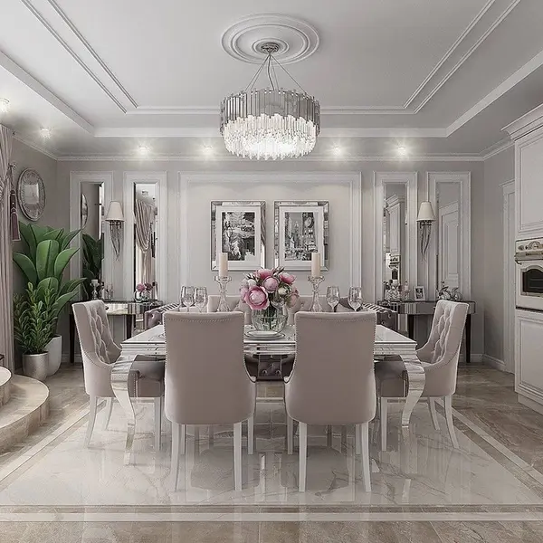 Crystal chandelier Glamour EMPIRE SILVER L 80cm