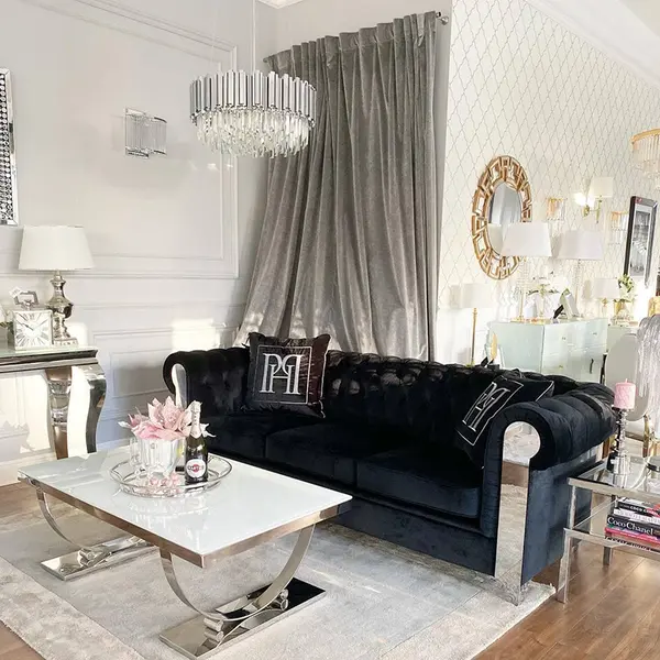 Crystal chandelier Glamour EMPIRE SILVER L 80cm