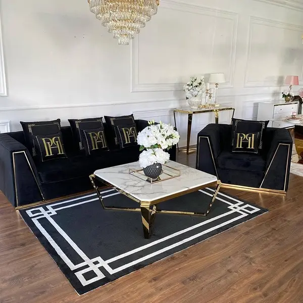 CLASSIC BLACK New York carpet in the glamor style of black and white