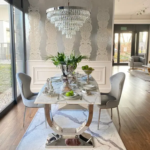 Elegant rug STATUARIO IVORY CARRARA gray by Maciej Zień