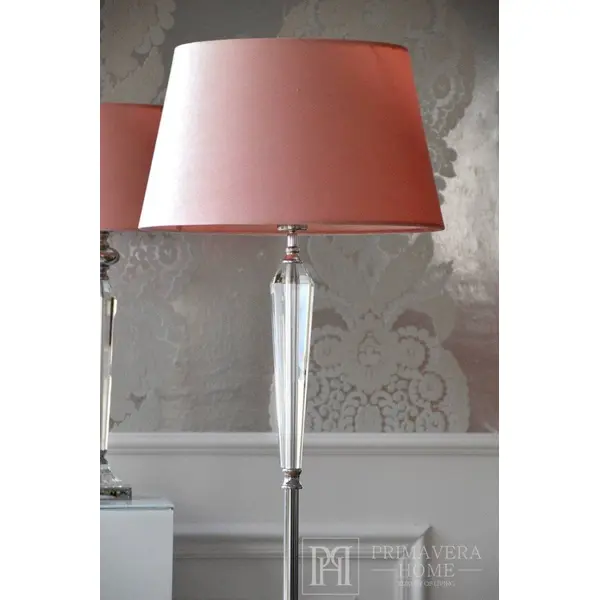 Lampa podłogowa glamour kryształowa stylowa nowoczesna podstawa srebrna TRINITY