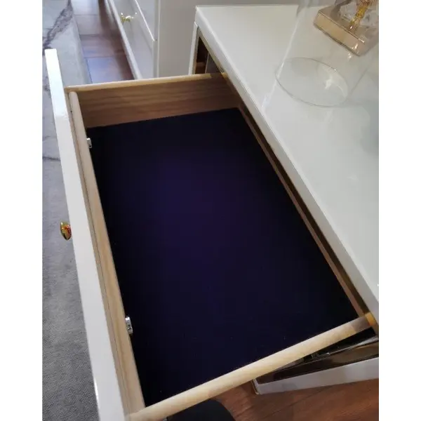 Szafka nocna glamour lakierowana wysoki połysk biało złota do sypialni Lorenzo S Gold