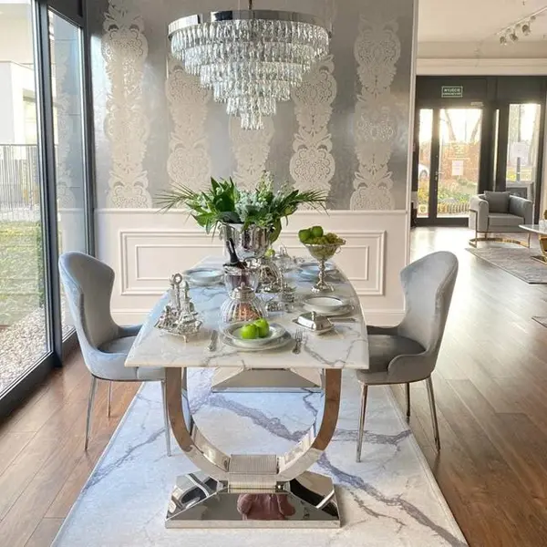 Elegant rug STATUARIO IVORY CARRARA gray by Maciej Zień