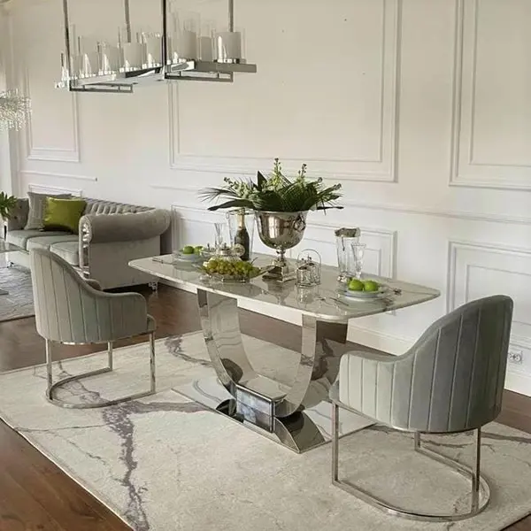 Elegant rug STATUARIO IVORY CARRARA gray by Maciej Zień