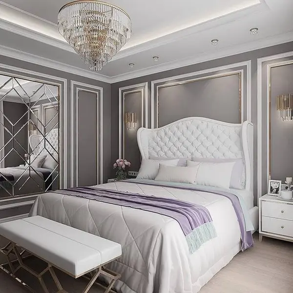 Łóżko glamour tapicerowane pikowane łóżko sypialniane VALENTINO