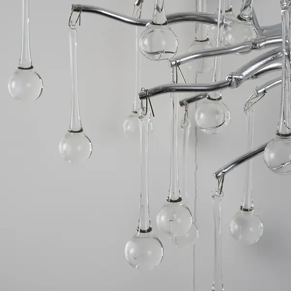 Kinkiet srebrny z kryształkami w stylu nowoczesnym, designerski ekskluzywny RAIN