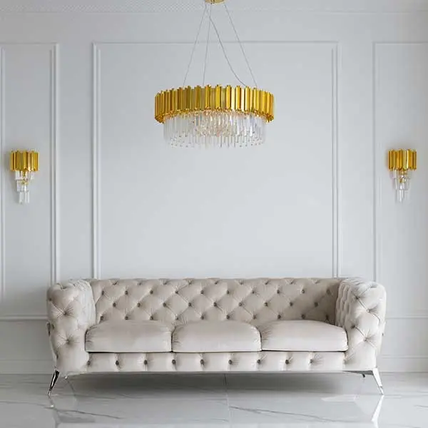 DIVA SILVER modern glamour black silver New York upholstered sofa