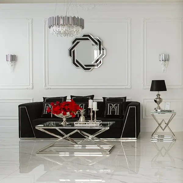 Crystal chandelier Glamour EMPIRE SILVER L 80cm