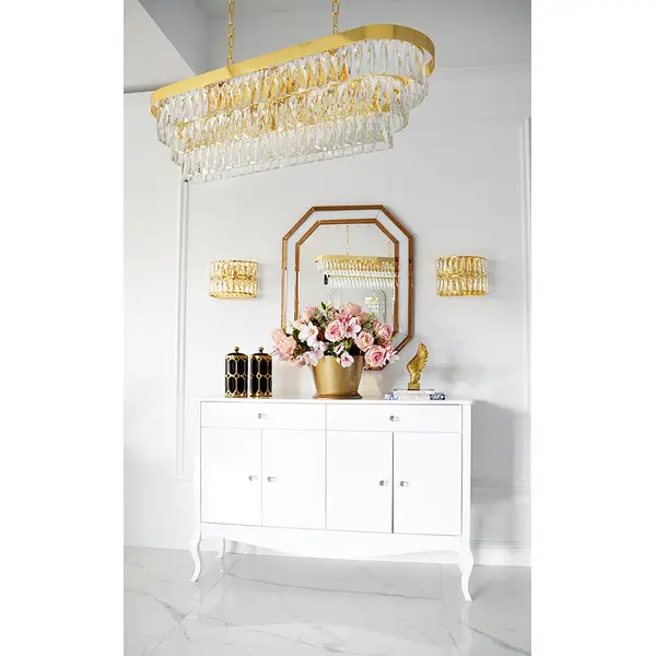 Chest of drawers ELENA GLAMOR , bent legs with drawers, white