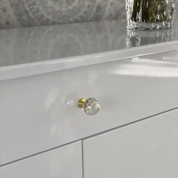 Chest of drawers ELENA GLAMOR , bent legs with drawers, white