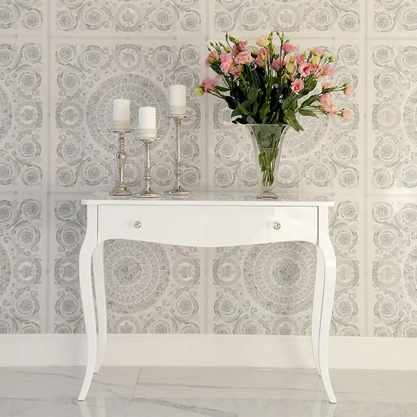 Konsola glamour wysoki połysk gięte nogi biała ELENA GLAMOUR