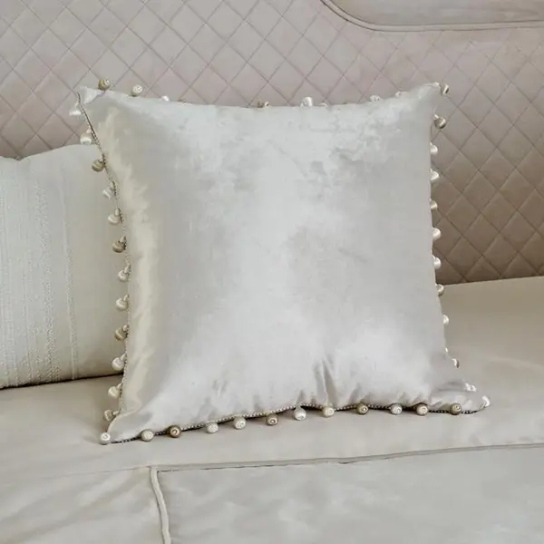 Elegant pillow decorated with haberdashery for the living room bedroom