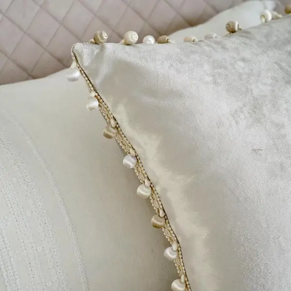 Elegant pillow decorated with haberdashery for the living room bedroom