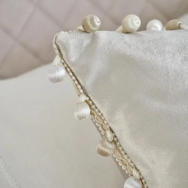 Elegant pillow decorated with haberdashery for the living room bedroom