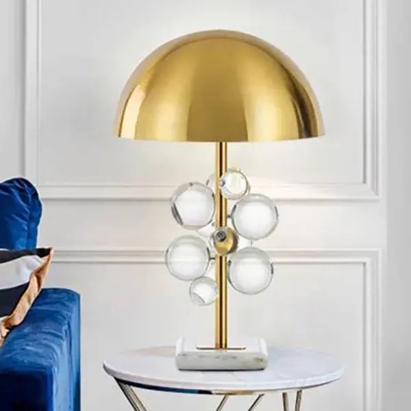 Lampa stołowa glamour, ekskluzywna, designerska, nowoczesna, art deco, złota AZURRA