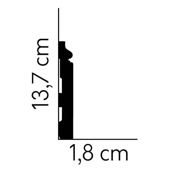 Listwa przypodłogowa biała 13,7 cm 200 cm