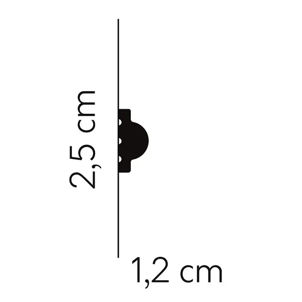Listwa ścienna biała ozdobna 2,5 cm 200 cm