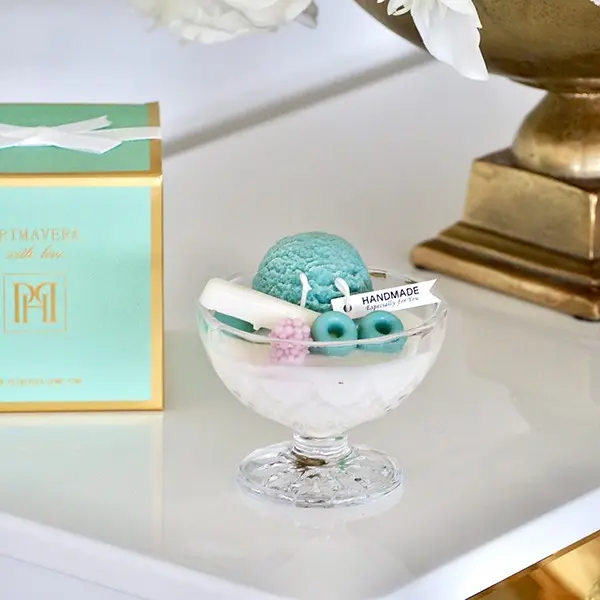 Świeca zapachowa naturalna deser lodowy zielona herbata - prezent dla niej