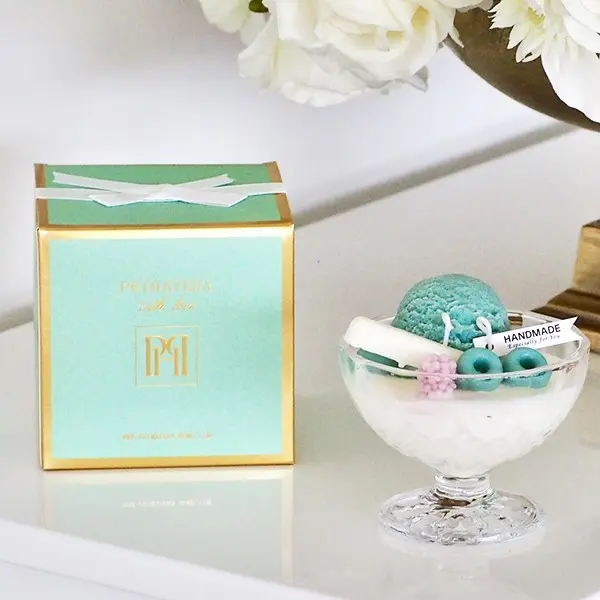 Świeca zapachowa naturalna deser lodowy zielona herbata - prezent dla niej