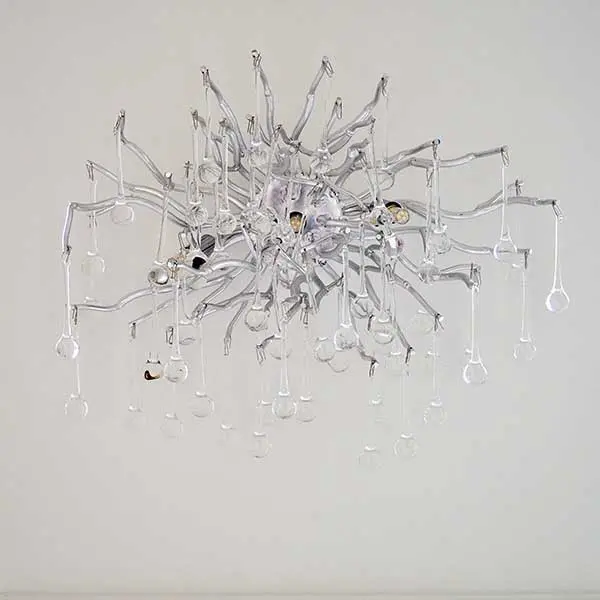 Kinkiet srebrny z kryształkami w stylu nowoczesnym, designerski ekskluzywny RAIN