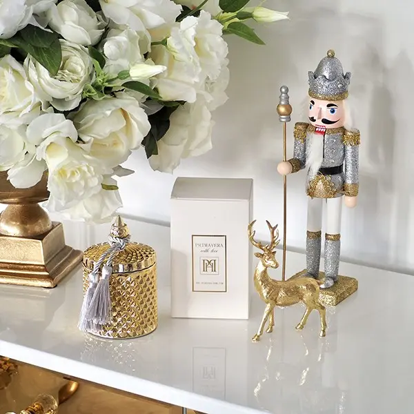 Pojemnik dekoracyjny szklany kryształowy złoty