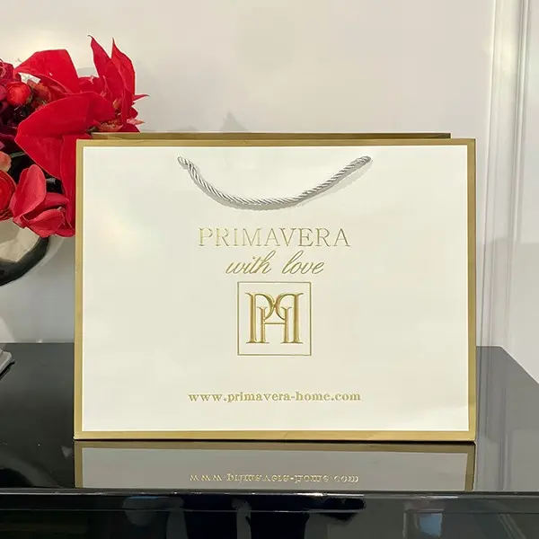 Torba prezentowa biało -złota firmowa