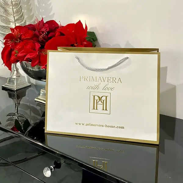 Torba prezentowa biało -złota firmowa