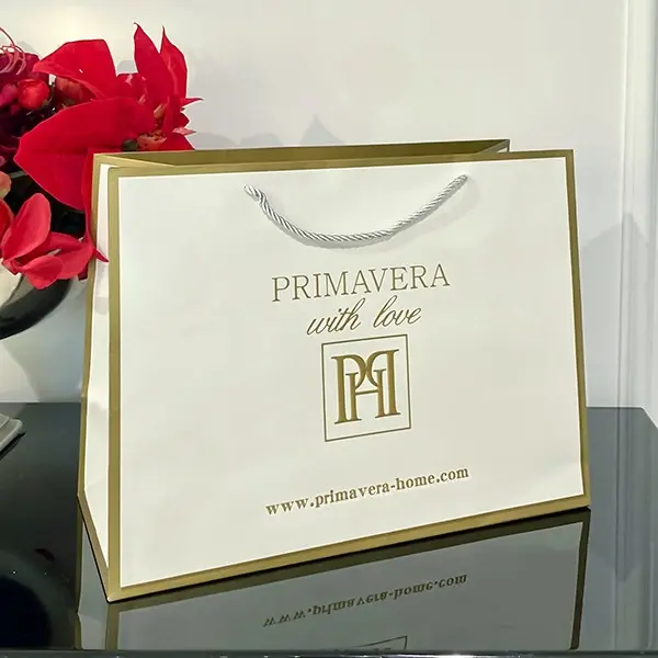 Torba prezentowa biało -złota firmowa