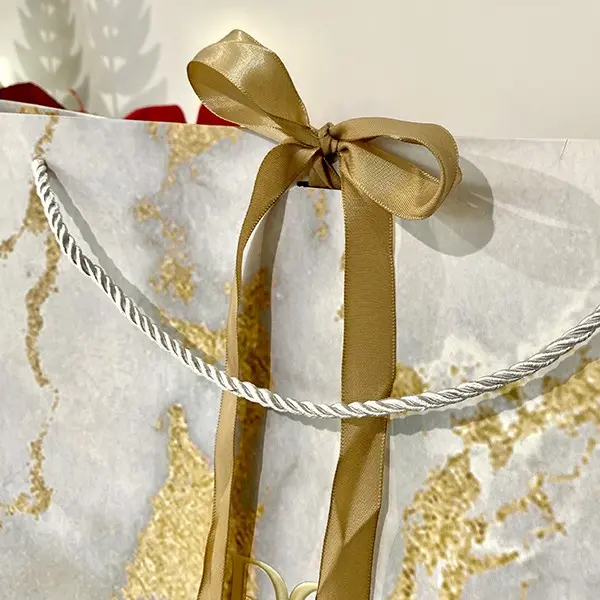 Torba prezentowa szaro-złota firmowa