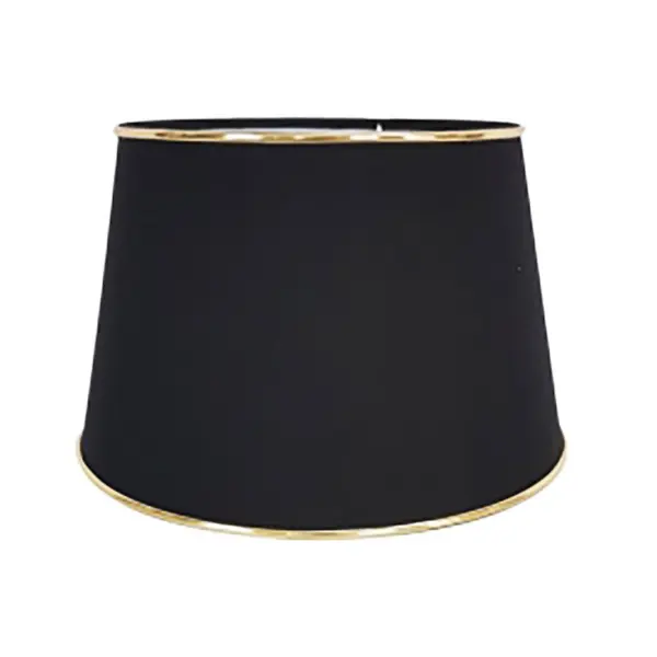 Abażur czarny ze złotą lamówką L 45 cm