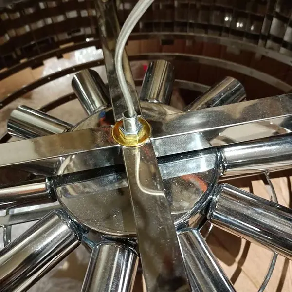 Modern glamor crystal chandelier on chains for the living room, round 60 cm EMPIRE SILVER  OUTLET