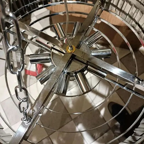 Modern glamor crystal chandelier on chains for the living room, round 60 cm EMPIRE SILVER  OUTLET