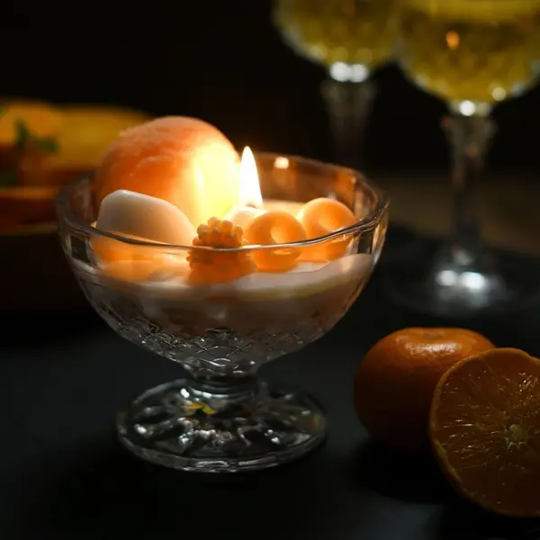 Scented candle natural vanilla ice cream dessert - a gift for her