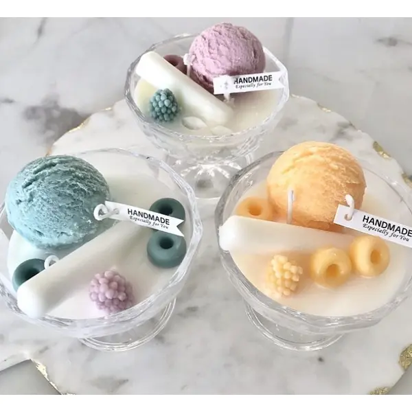 Świeca zapachowa naturalna deser lodowy zielona herbata - prezent dla niej