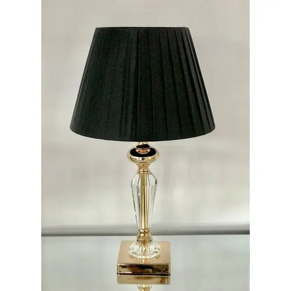 Elegant black pleated lampshade, 25 cm