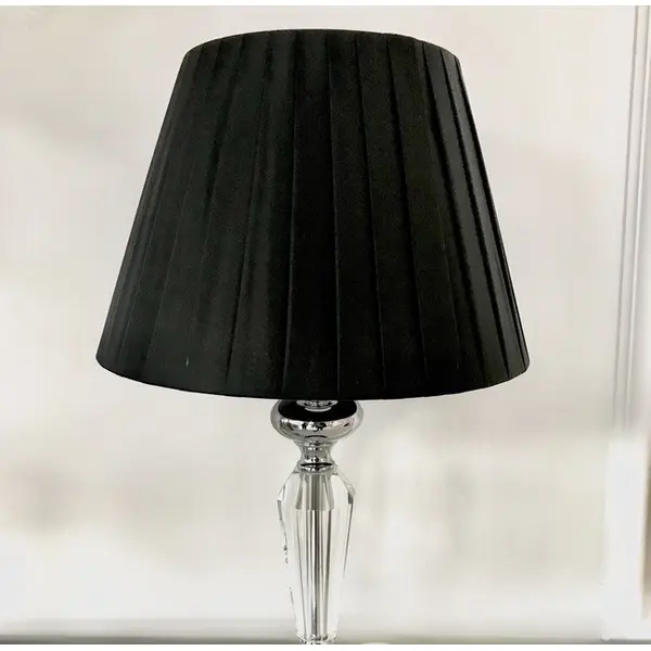 Elegant black pleated lampshade, 25 cm