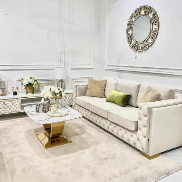 Glamour upholstered sofa, modern QUEEN