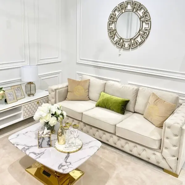 Glamour upholstered sofa, modern QUEEN