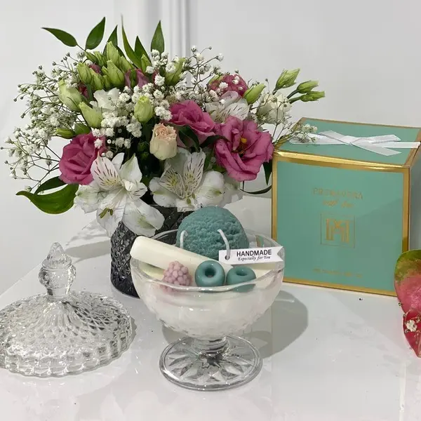 Świeca zapachowa naturalna deser lodowy zielona herbata - prezent dla niej