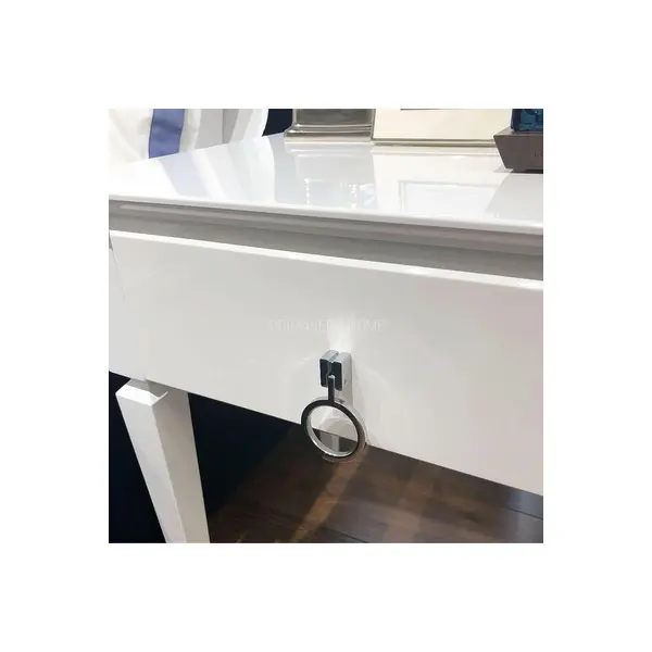 Szafka nocna glamour, klasyczna, nowojorska, biała, stolik boczny HAMPTONS