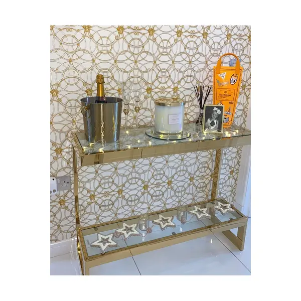 Tapeta glamour Versace IV geometryczna Art Deco Home złota