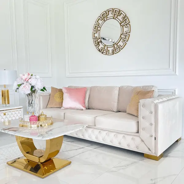 Glamour upholstered sofa, modern QUEEN